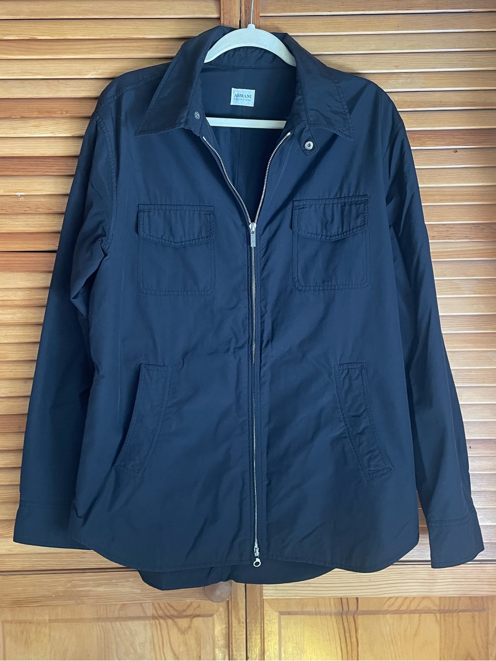 Armani Men's Black Zip-Front Jacket 44